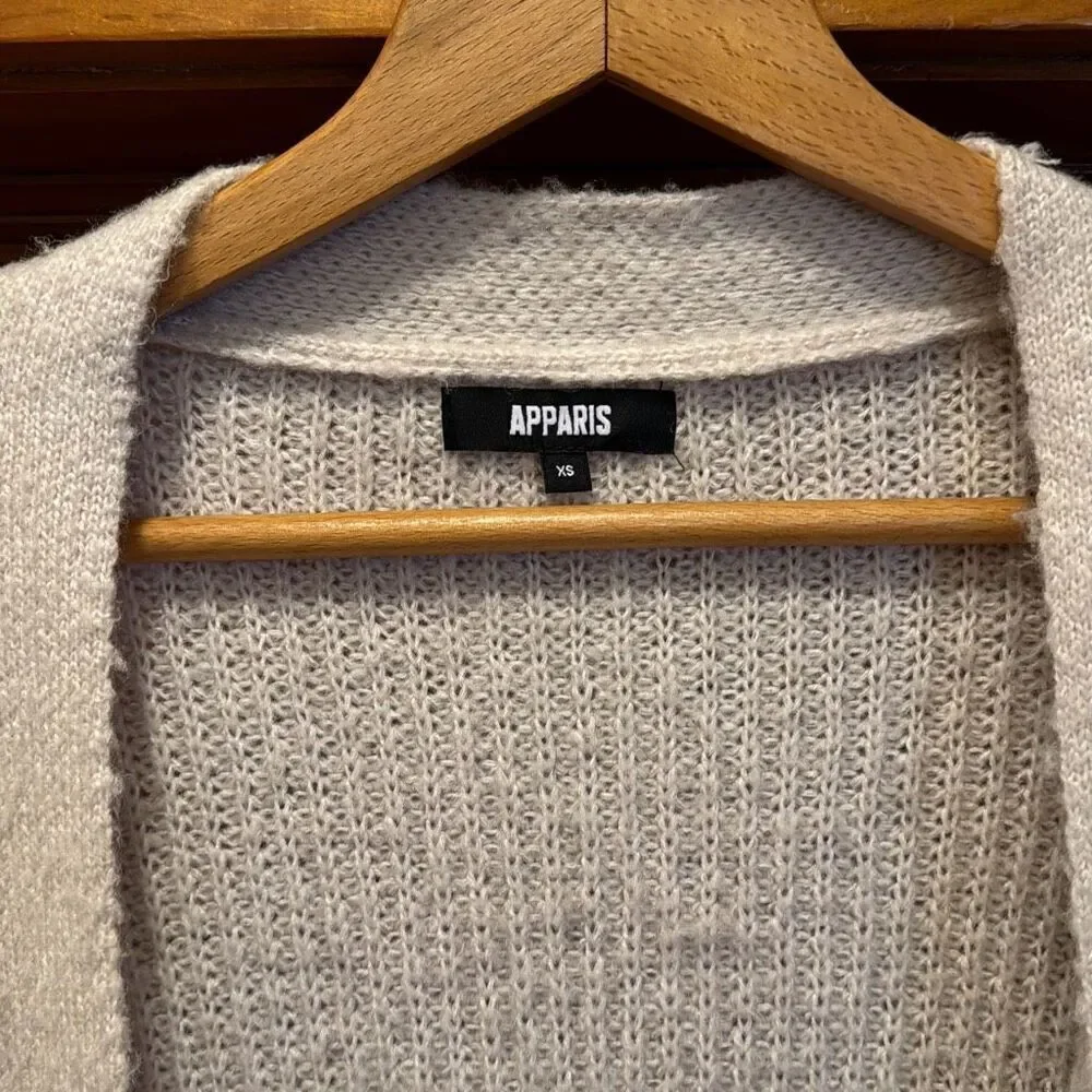 Apparis Joey 2 Cream Colored Open Knit Cardigan Women’s Extra Small - Picture 3 of 7